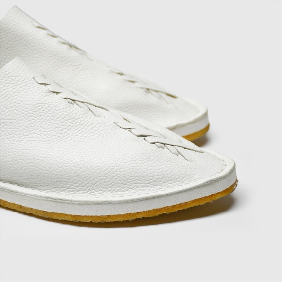 FREE PEOPLE Nova Pebbled-Leather Mules in White Size 36 - Picture 8 of 11